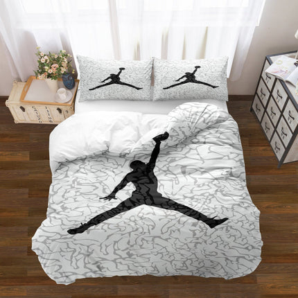 Basketball Print Bedding Set with Duvet Cover & Pillowcase | Sporty Style for Kids and Teens