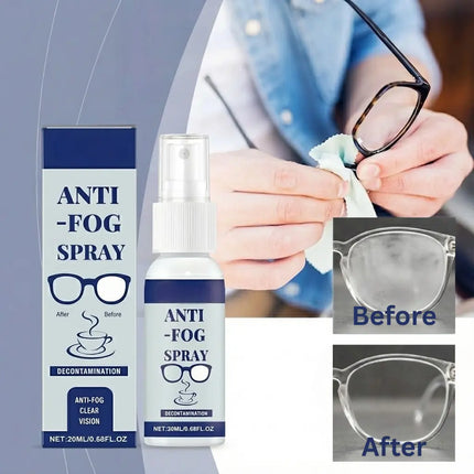 Anti-Fog Spray for Eyeglasses and Helmet Visors, Long-Lasting Lens Coating for Clear Vision in Daily Wear