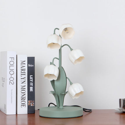 Orchid Table Lamp with Tulip Shades & Warm LED Glow | Elegant Indoor Lighting for Bedrooms and Living Rooms