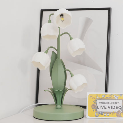 Orchid Table Lamp with Tulip Shades & Warm LED Glow | Elegant Indoor Lighting for Bedrooms and Living Rooms