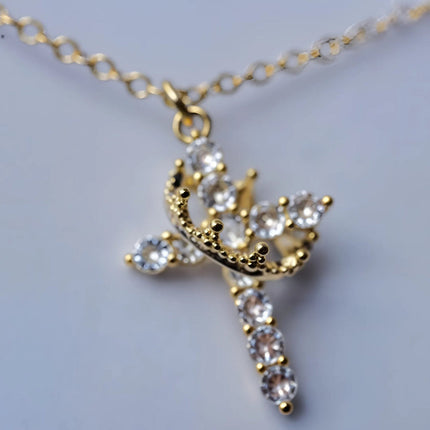 Crown Cross Necklace for Everyday Faith with Secure Design | Meaningful Jewelry Gift for Mother's Day