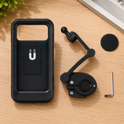 Waterproof Bike Phone Holder with Adjustable Mount | Secure Access for Navigation and Fitness Tracking
