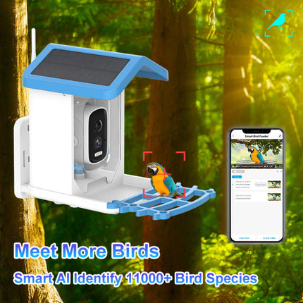 Bird Feeder Camera with Solar Roof for HD Video Capture | Smart App Access for Easy Birdwatching