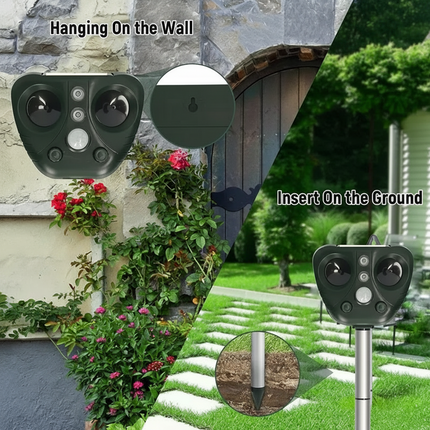 Ultrasonic Bird Repeller with Solar Power & LED Lights | Eco-Friendly Pest Control for Gardens and Outdoor Spaces