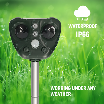Ultrasonic Bird Repeller with Solar Power & LED Lights | Eco-Friendly Pest Control for Gardens and Outdoor Spaces