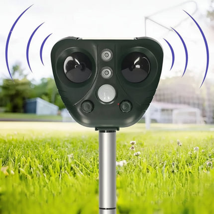 Ultrasonic Bird Repeller with Solar Power & LED Lights | Eco-Friendly Pest Control for Gardens and Outdoor Spaces