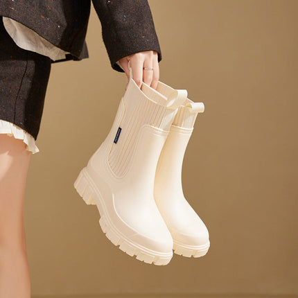 Chelsea Boots for Women Slip On, Womens Boots with Textured Grip Sole for Rain, Waterproof Boots Ankle Height_01