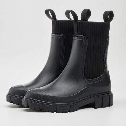 Chelsea Boots for Women Slip On, Womens Boots with Textured Grip Sole for Rain, Waterproof Boots Ankle Height_03