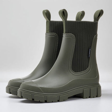 Chelsea Boots for Women Slip On, Womens Boots with Textured Grip Sole for Rain, Waterproof Boots Ankle Height_06