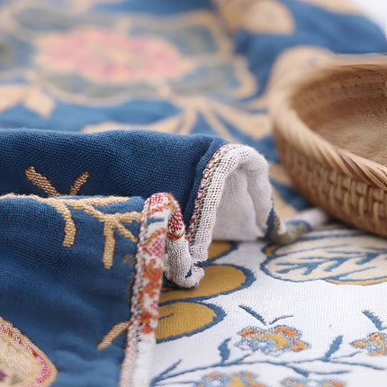 Floral Reversible Throw Blanket with Tassel Trim | Stylish Layer for Sofas and Beds