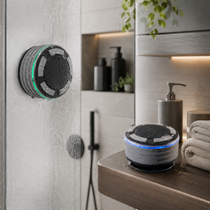 Portable Bluetooth Speakers, Waterproof Bluetooth Speaker with Suction Cup, Shower Speaker for Bathroom and Calls_01