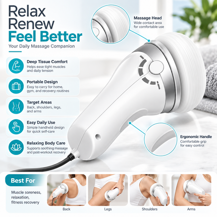 Deep Tissue Massager, Back Massager for Shoulders and Legs, Full Body Massager for Muscle Soreness Relief_04