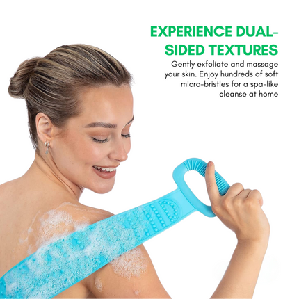 Silicone Body Scrubber Shower Brush with Dual-Sided Surface | Exfoliating Bath Massager for Daily Cleansing