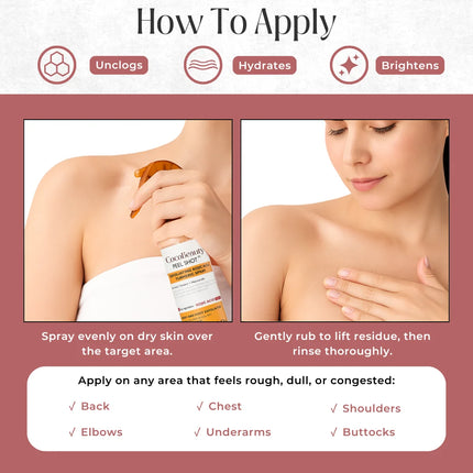 Body Peel Spray with Kojic Acid and Turmeric | Gentle Exfoliating Formula for Smoother Skin 2