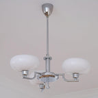 3 Heads Dia 55cm x H 28cm / ∅ 21.6″ x H 11″ / Chrome & White