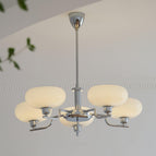 5 Heads Dia 75cm x H 28cm / ∅ 29.5″ x H 11″ / Chrome & White