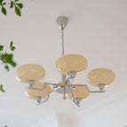 5 Heads Dia 75cm x H 28cm / ∅ 29.5″ x H 11″ / Chrome & Beige