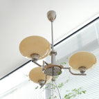 3 Heads Dia 55cm x H 28cm / ∅ 21.6″ x H 11″ / Chrome & Beige