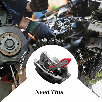 Ratcheting Brake Caliper Tool with Magnetic Plates for Easy Piston Compression | One-Handed Design for Quick Brake Pad Changes