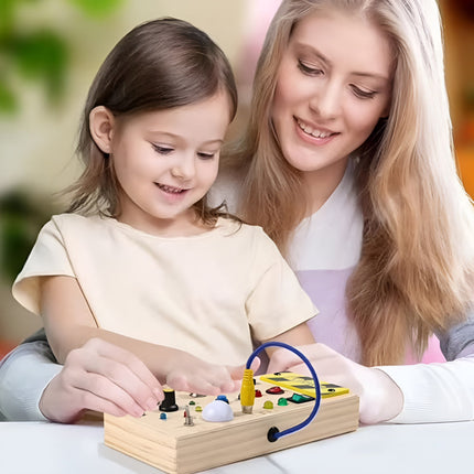 Busy Board Sensory Toy with Interactive Buttons | Wooden Activity Panel for Toddler Learning and Fine Motor Skills