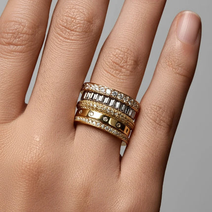 Sterling Silver Ring with Bead Bright Setting | Elegant Everyday Sparkle for Stacking or Solo Wear