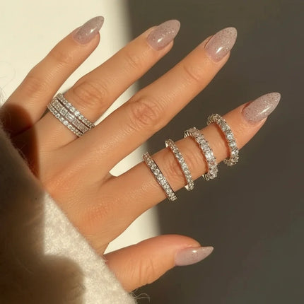 Sterling Silver Ring with Bead Bright Setting | Elegant Everyday Sparkle for Stacking or Solo Wear