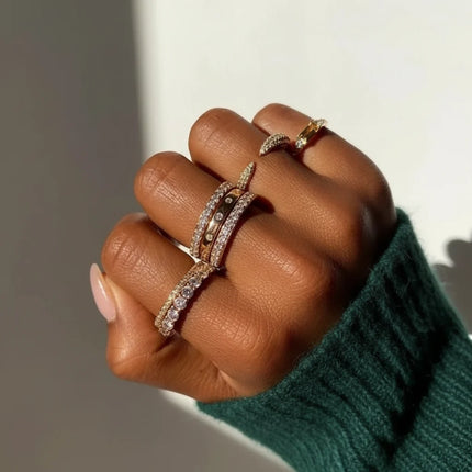 Sterling Silver Ring with Bead Bright Setting | Elegant Everyday Sparkle for Stacking or Solo Wear