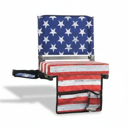 Padded Folding Stadium Chair with Backrest & Cup Holder | Comfortable Support for Bleachers and Outdoor Events