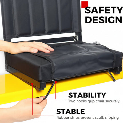 Padded Folding Stadium Chair with Backrest & Cup Holder | Comfortable Support for Bleachers and Outdoor Events