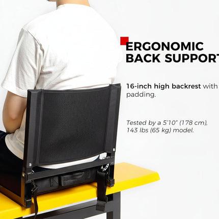 Padded Folding Stadium Chair with Backrest & Cup Holder | Comfortable Support for Bleachers and Outdoor Events