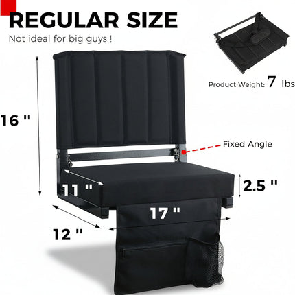 Padded Folding Stadium Chair with Backrest & Cup Holder | Comfortable Support for Bleachers and Outdoor Events