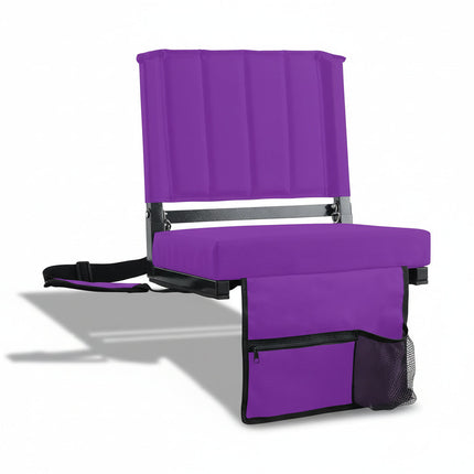 Padded Folding Stadium Chair with Backrest & Cup Holder | Comfortable Support for Bleachers and Outdoor Events