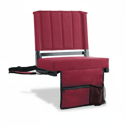 Padded Folding Stadium Chair with Backrest & Cup Holder | Comfortable Support for Bleachers and Outdoor Events