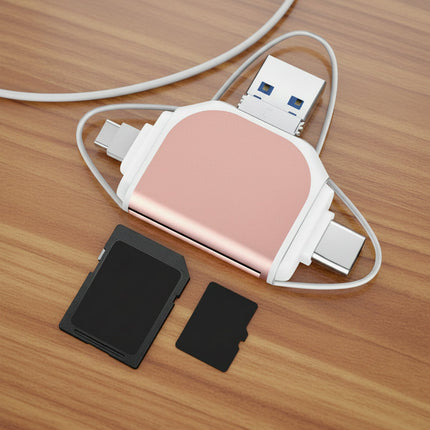 4-in-1 USB C Card Reader with Fast Data Transfer | Multi-Port Adapter for SD & Micro SD Cards