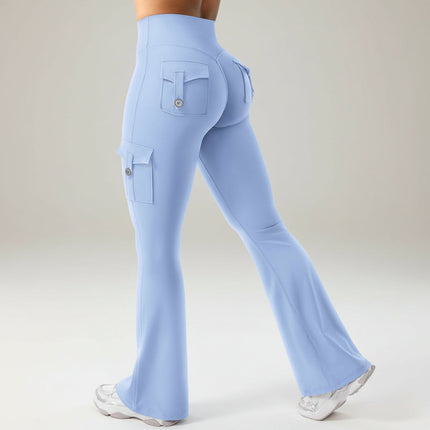 High Waist Cargo Pants with Drawstring and Wide Leg Flare | Comfortable Trousers for All-Season Style