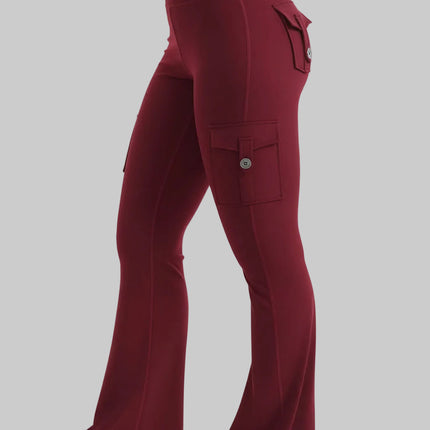 High Waist Cargo Pants with Drawstring and Wide Leg Flare | Comfortable Trousers for All-Season Style