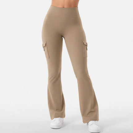 High Waist Cargo Pants with Drawstring and Wide Leg Flare | Comfortable Trousers for All-Season Style