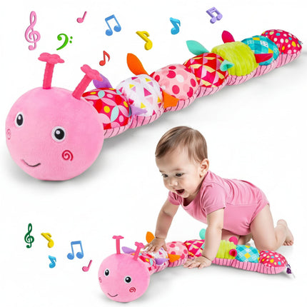 Baby Sensory Caterpillar Plush Toy with Music & Textures | Engaging Tummy Time Buddy for Early Learning and Development