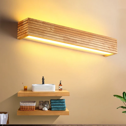 Modern Wooden LED Wall Lamp with Soft Lighting | Cozy Illumination for Bedrooms and Living Rooms