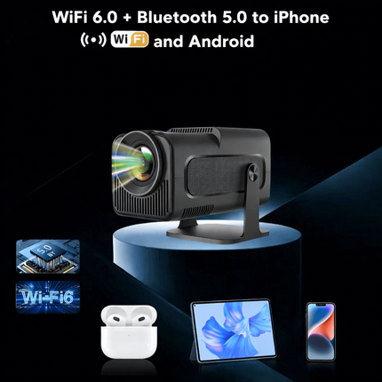 Mini Projector with 4K Support and Smart Streaming | Portable Home Theater for Movies and Gaming