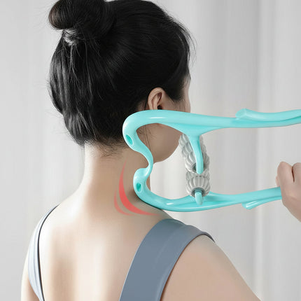 Neck Massager Roller for Cervical Spine Relief with Ergonomic Design | 6 Rolling Heads for Targeted Pressure Point Soothing