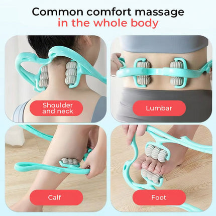 Neck Massager Roller for Cervical Spine Relief with Ergonomic Design | 6 Rolling Heads for Targeted Pressure Point Soothing