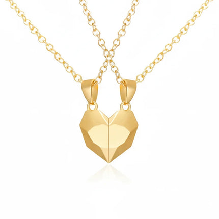 Couple Magnetic Heart Necklace Set with Electrocardiogram Design | Meaningful Jewelry for Love and Connection
