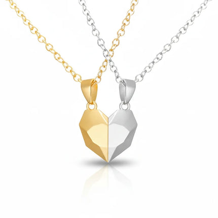 Couple Magnetic Heart Necklace Set with Electrocardiogram Design | Meaningful Jewelry for Love and Connection