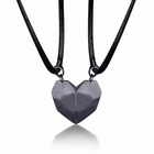 Couples Necklace for Girlfriend and Boyfriend, Magnetic Heart Pendant Necklace, Matching Necklaces with Heartbeat Design_00