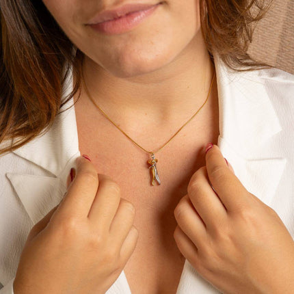 Couple Heart Pendant Necklace in Stainless Steel with Gold and Silver Finish | Hypoallergenic Jewelry for Lasting Love