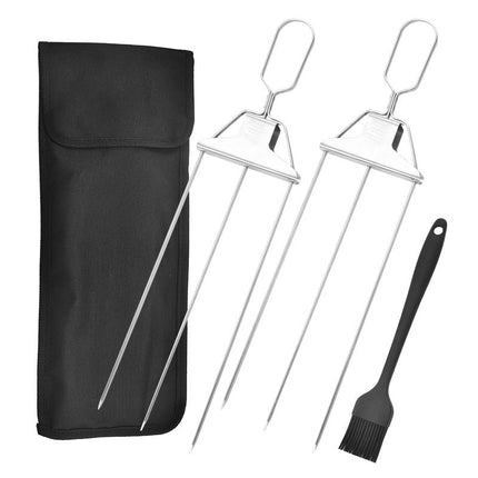 Kabob Skewers for Grilling, Stainless Steel BBQ Skewers with 3 Prongs – image 17