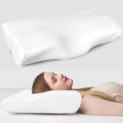 Memory Foam Neck Pillow with Breathable Cover, Single Pillow for the Bedroom, a Home Office or a Travel Bag