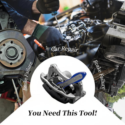 Ratcheting Brake Caliper Tool with Magnetic Plates for Easy Piston Compression | One-Handed Design for Quick Brake Pad Changes