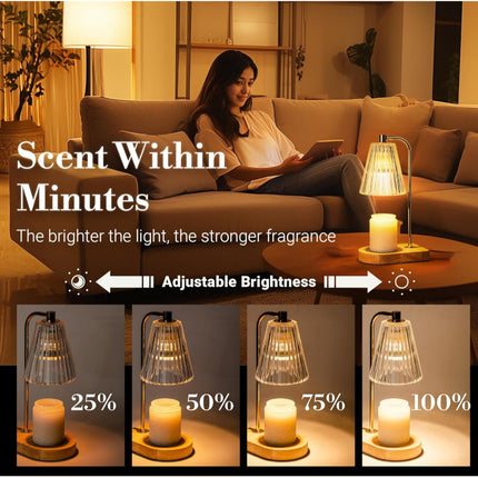 Electric Candle Lamp with Dimmer & Timer Function | Top Wax Melting for Fragrance Release without Flame